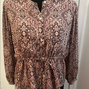 Women's Brown Pattern Bohemians styled top